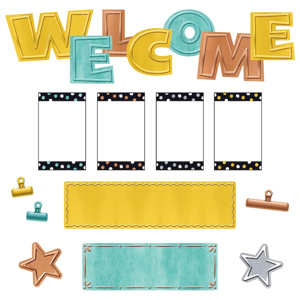 Trend I Heart Metal WipeOff Welcome Mini Bulletin Board Set T8772 - main